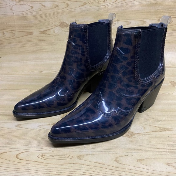 Sam Edelman Animal Print Ankle Boots Booties Pointed Toe Block Heel Sz 6 - Picture 10 of 15